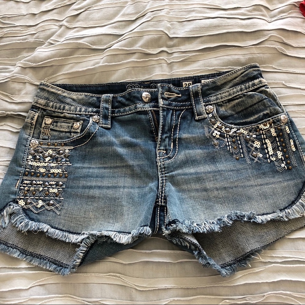Cute distressed jean shorts